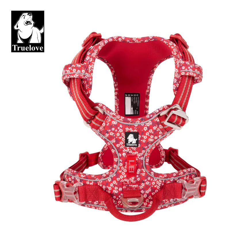 Pet Dog Harness Floral No Pull Cotton Fabric Breathable and Reflective Soft for Big Medium Small Adjustable Vesttlh5655.
