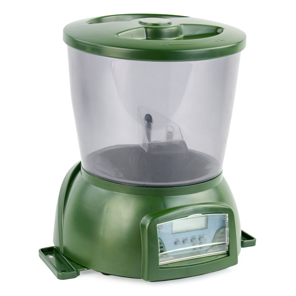 AUTOMATIC POND FISH FEEDER HOLIDAY KOI FEED FOOD TIMED AUTO PELLET DISPENSER