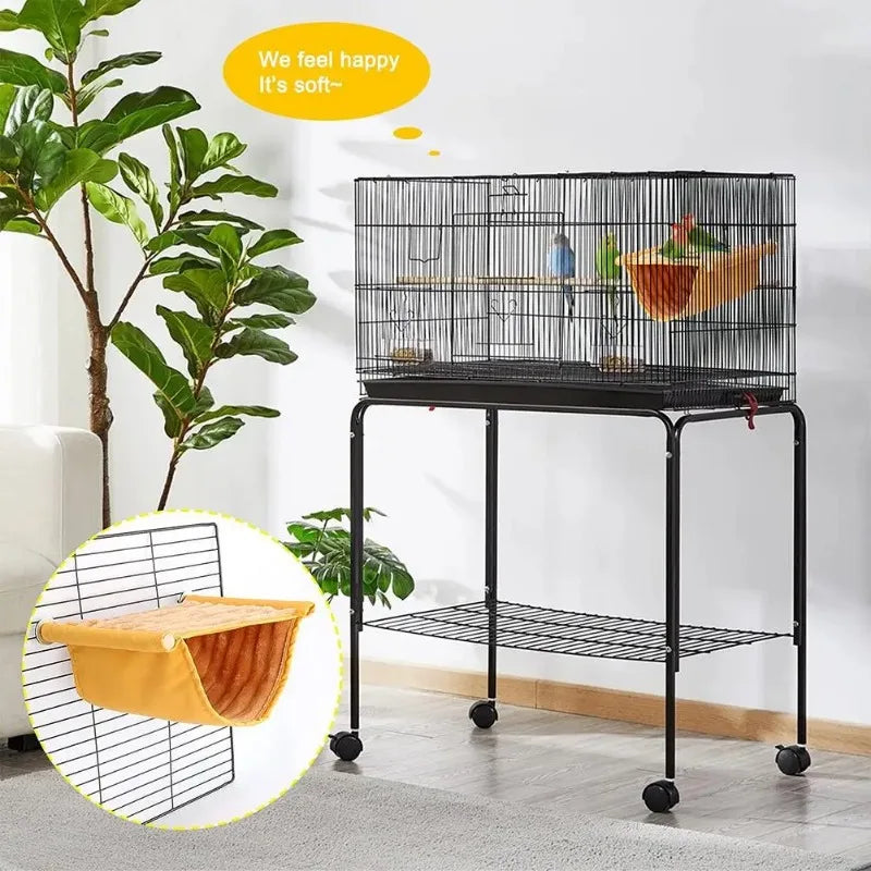Pet Hanging Hammock Warm Nest Bed Parrot House Removable Washable Bird Cage Perch for Hamster Lovebird