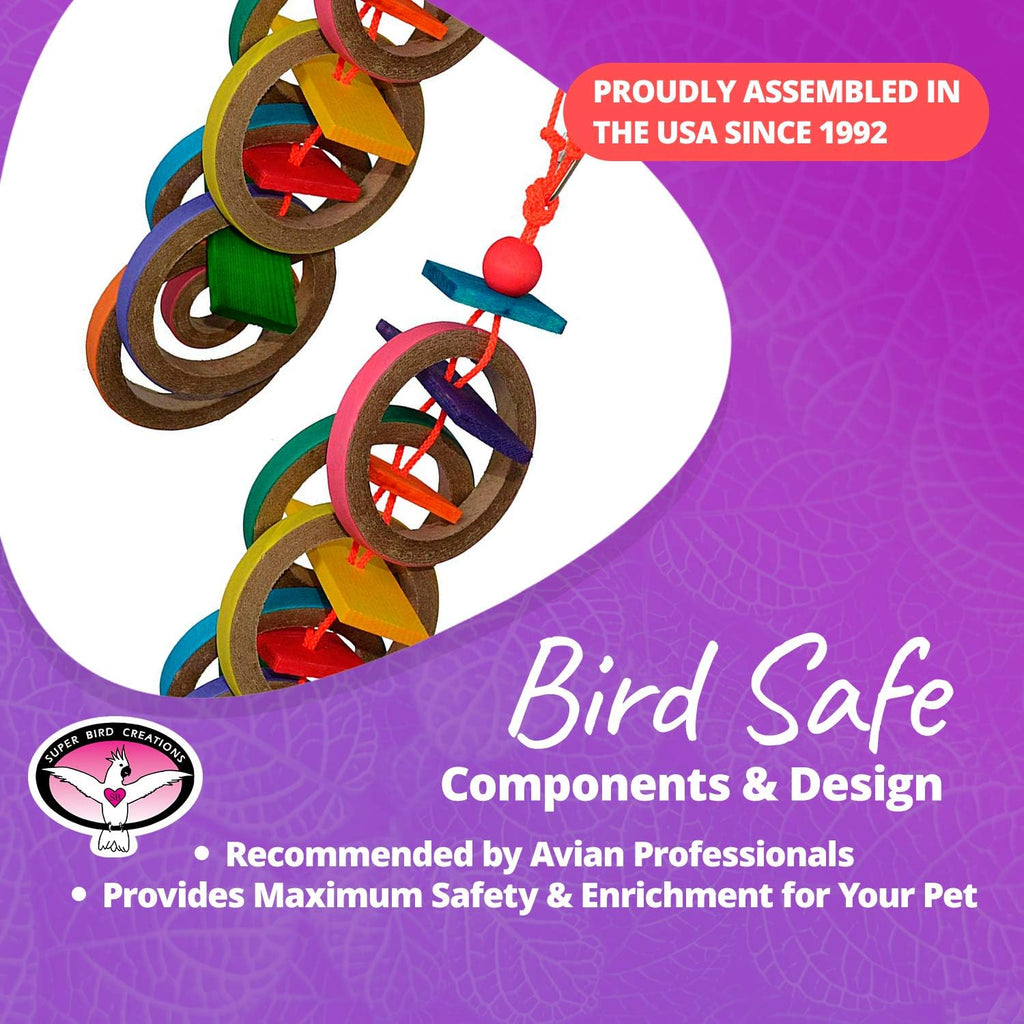 SUPERBIRD Creations SB625 Olympic Rings Bird Toy, Large Bird Size, 15” X 4” X 4”