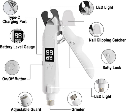 LED Anti-blood Pet Nail Grinder.