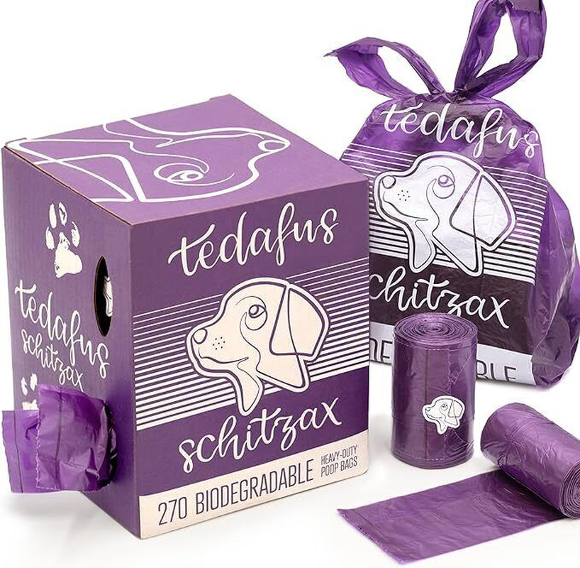 Dog Poo Bags 270 Biodegradable Doggie Poop Bags Thick Refill Rolls Tie Handles