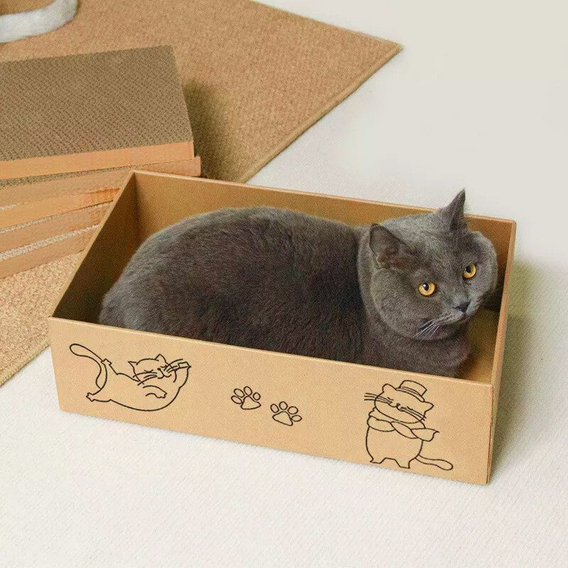 Corrugated Cardboard Cat Scratcher Box (5-Pack).