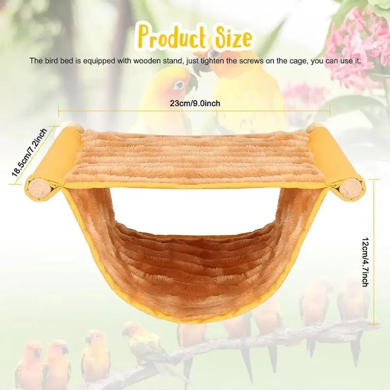 Pet Hanging Hammock Warm Nest Bed Parrot House Removable Washable Bird Cage Perch for Hamster Lovebird