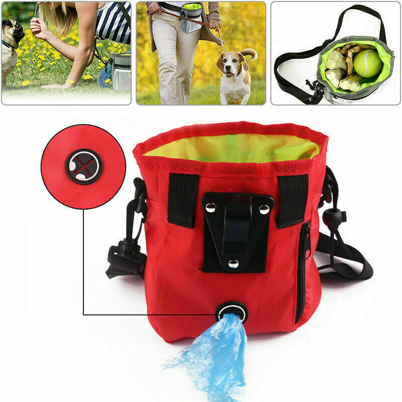 Dog Walking Training Obedience Treat Pouch Portable Pet Puppy Snack Belt Bag UK.
