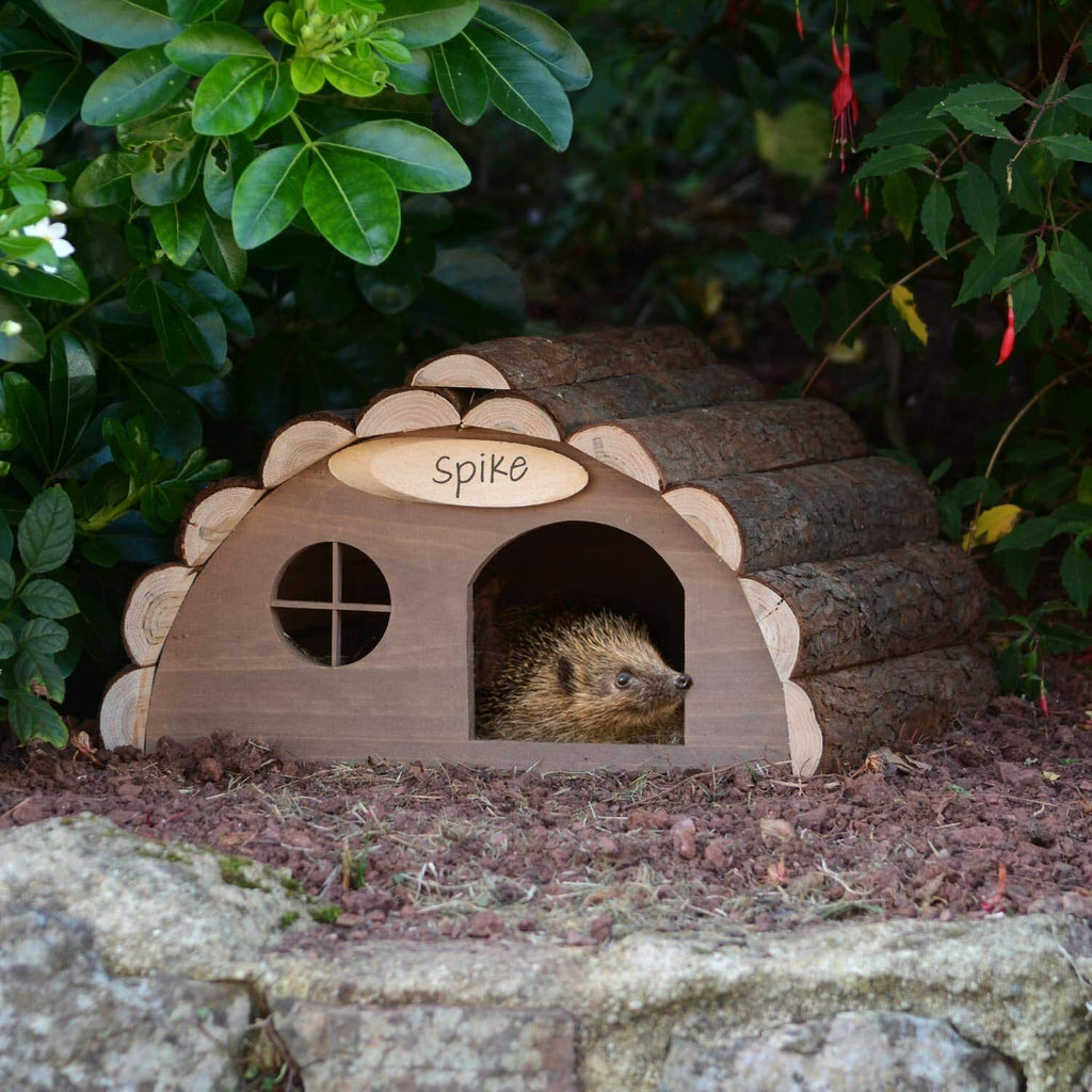 Hedgehog House Large Solid Wooden Garden Shelter Hibernation Home Food Nest Box