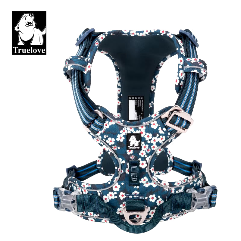 Pet Dog Harness Floral No Pull Cotton Fabric Breathable and Reflective Soft for Big Medium Small Adjustable Vesttlh5655.