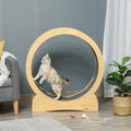 Cat Treadmill 30 Inch Kitten Wheel with Brake Natural Wood Finish